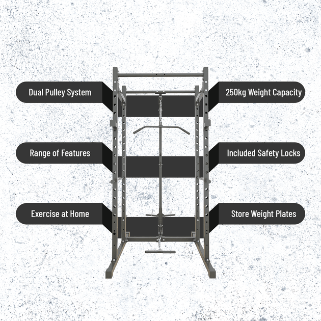 Multi-Gym Squat Rack (Power Cage with Cable Pulley System