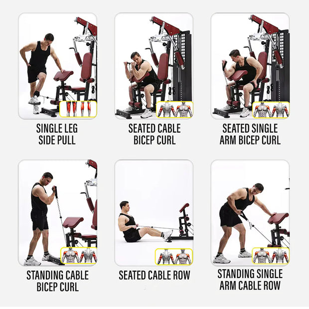 Strongway Multi Gym with Weights - Multifunction Home Gym Machine