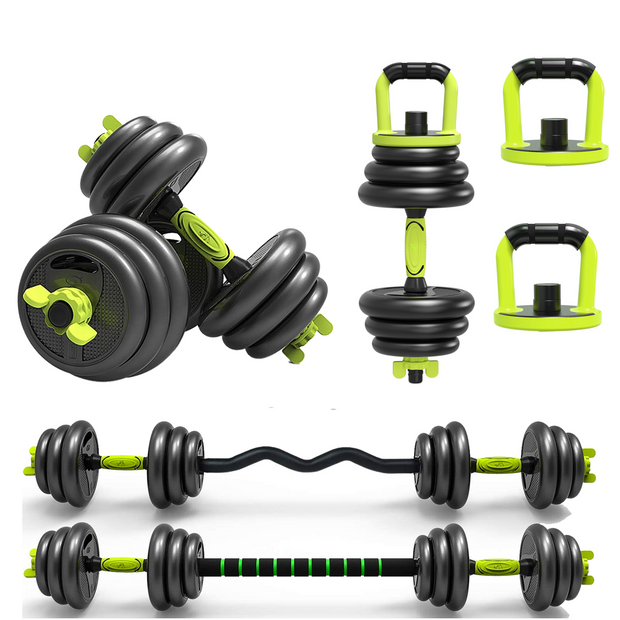 STRONGWAY Adjustable 6 in 1 Dumbbell Barbell Kettlebell Push Up Set - 20KG, 30KG and 40KG SETS with Adjustable Weight Bench