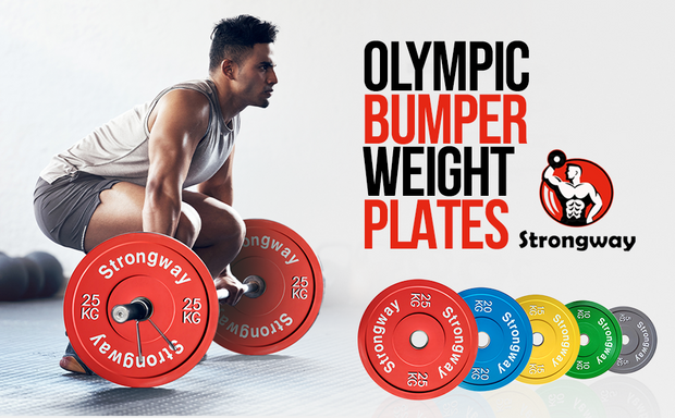 Strongway Coloured Premium Olympic Bumper Weight Plates