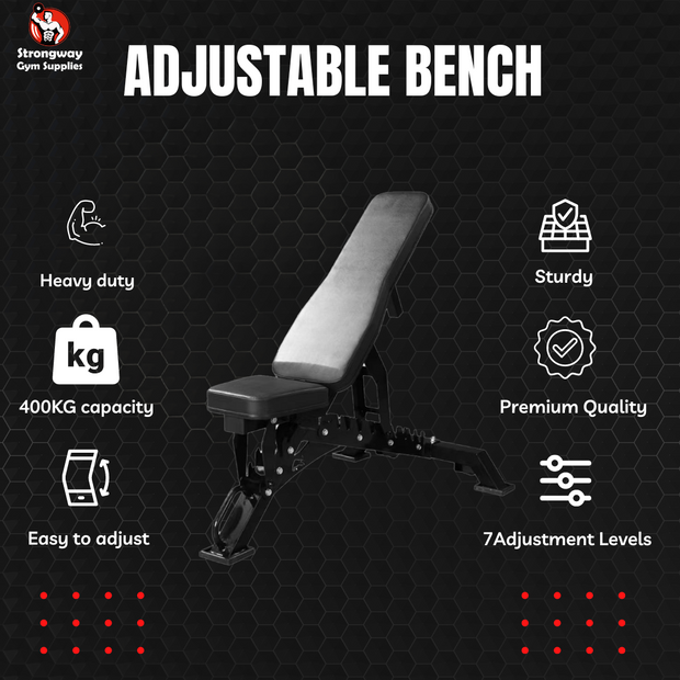 Strongway Adjustable Weight Bench (Heavy Duty)