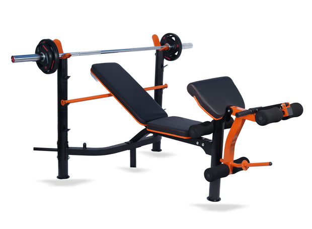 STRONGWAY HEAVY DUTY Multi Gym Machine - Adjustable Weight Bench with Barbell Rack