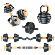 Strongway Adjustable 6 in 1 Dumbbell Barbell Kettlebell Push Up Set - 20KG, 30KG and 40KG SETS with Adjustable Weight Bench