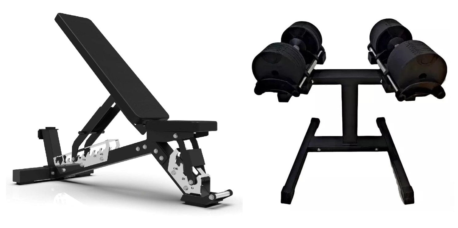 Counterweight Adjustable STRONGWAY 32KG 40KG Adjustable Dumbbells with Stand and Weight Bench