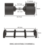 Strongway Gym Supplies 32KG or 40KG Adjustable Dumbbells Set (PAIR) with Stand and Adjustable Weight Bench