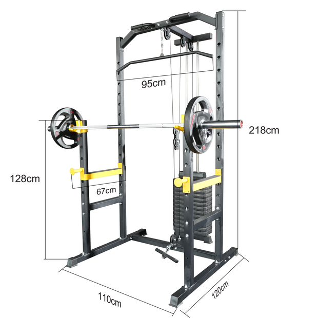 Strongway Half Power Rack with Weight Stack and Pulley System Packages