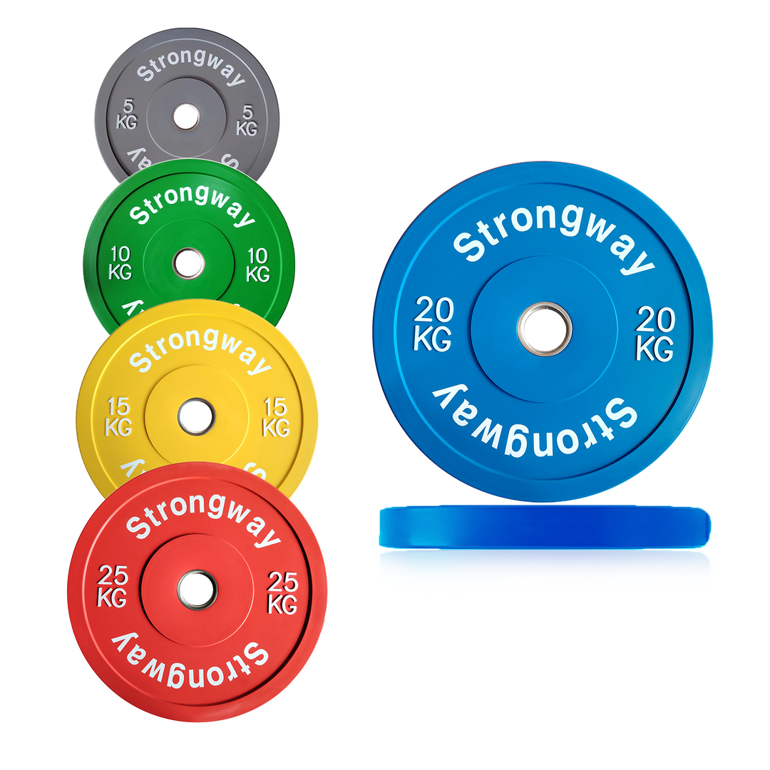 Olympic Coloured Bumper Weight Plates 5KG 10KG 15KG 20KG 25KG Strongway Gym Supplies