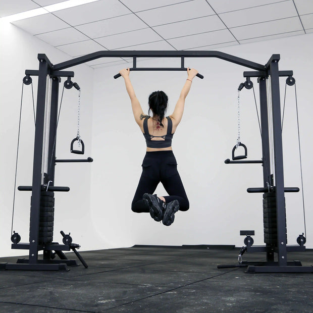 Strongway Cable Crossover Machine with Weights (150KG) and Pull Up Bar