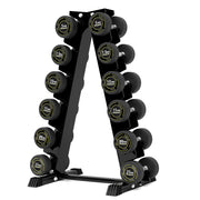 Strongway Complete Rubber Dumbbells Set with Storage Stand and Adjustable Weight Bench