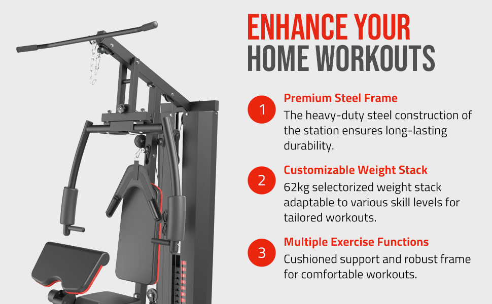 Strongway Multi Gym with Weights - Multifunction Home Gym Machine ...