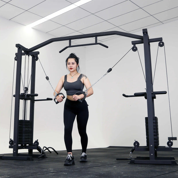Strongway Cable Crossover Machine with Weights (150KG) and Pull Up Bar