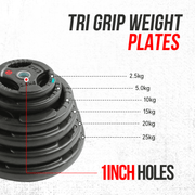 Strongway Gym Supplies 50KG / 70KG/ 100KG 1 Inch (1"/25mm) Weight Plates Set