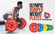 Strongway Gym Supplies Free Weights 50KG/ 70KG/ 100KG/ 120KG/ 150KG Coloured Olympic Bumper Weight Plates Set