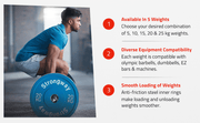 Strongway Gym Supplies Free Weights 50KG / 70KG / 100KG Coloured Bumper Weight Plates + 6FT or 7FT Olympic Barbell Set