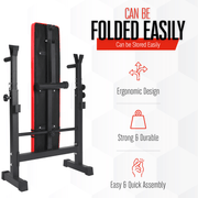 Strongway Gym Supplies Free Weights 50KG/70KG/100KG Olympic Bumper Weight Plates + 6FT or 7FT Barbell + Bench with Barbell Rack