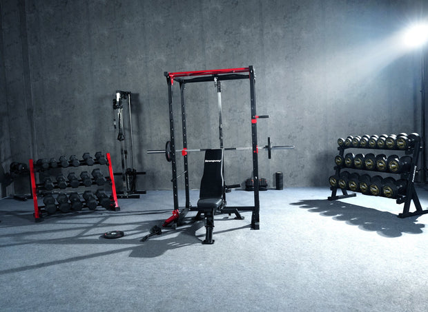 Strongway Gym Supplies Free Weights 50KG/70KG/100KG Olympic Bumper Weight Plates + 6FT or 7FT Barbell + Multi-Gym Squat Rack
