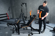 Strongway Gym Supplies Free Weights 50KG / 70KG / 100KG Olympic Bumper Weight Plates + 6FT or 7FT Olympic Barbell + Adjustable Weight Bench with Barbell Rack