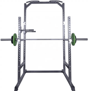 Strongway Gym Supplies Free Weights 50KG / 70KG / 100KG Olympic Bumper Weight Plates + 6FT or 7FT Olympic Barbell + Half Power Cage  + Adjustable Weight Bench