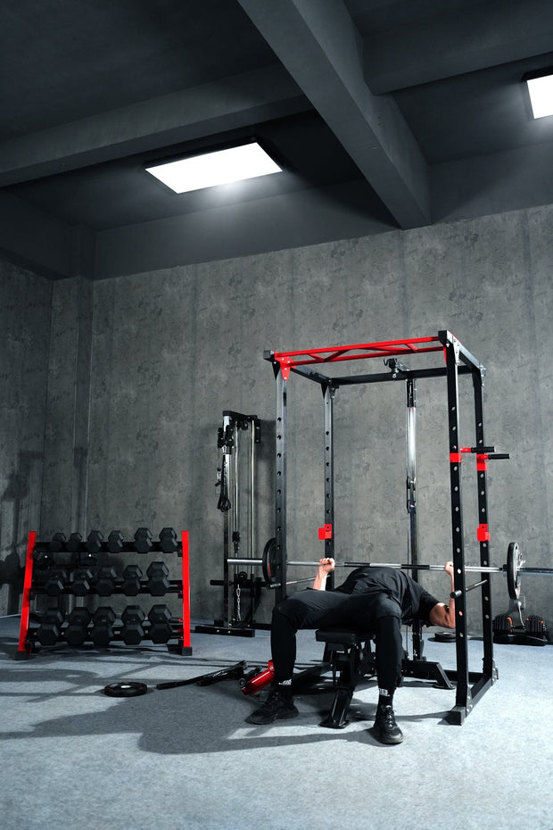 Strongway Gym Supplies Free Weights 50KG / 70KG / 100KG Olympic Bumper Weight Plates + 6FT or 7FT Olympic Barbell + Multi-Gym Squat Rack  + Adjustable Weight Bench