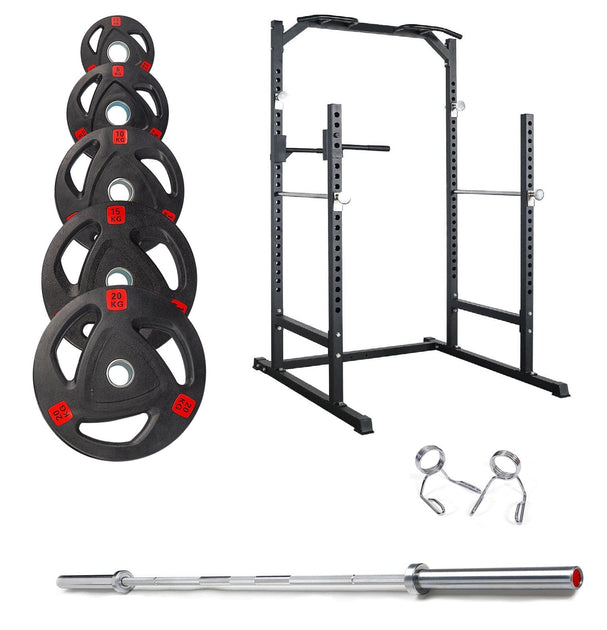 Olympic Weight Plates Barbell Squat Rack Power Cage Sets | Strongway ...