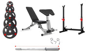Strongway Gym Supplies Free Weights 50KG Olympic Weight Plates + Adjustable Squat and Barbell Rack + Adjustable Weight Bench / + 6FT Barbell 50KG / 70KG / 100KG Olympic Weight Plates + 6FT or 7FT Olympic Barbell + Adjustable Squat and Barbell Rack + Adjustable Weight Bench