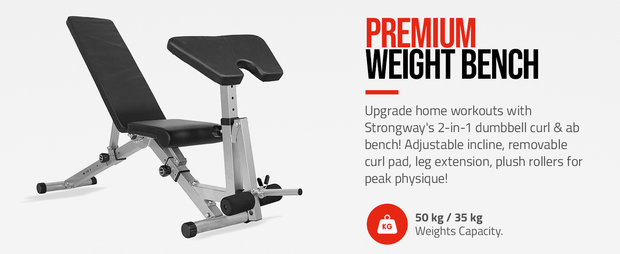 Strongway Gym Supplies Free Weights 50KG / 70KG / 100KG Olympic Weight Plates + 6FT or 7FT Olympic Barbell + Adjustable Squat and Barbell Rack + Adjustable Weight Bench