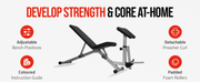 Strongway Gym Supplies Free Weights 50KG / 70KG / 100KG Olympic Weight Plates + 6FT or 7FT Olympic Barbell + Adjustable Squat and Barbell Rack + Adjustable Weight Bench