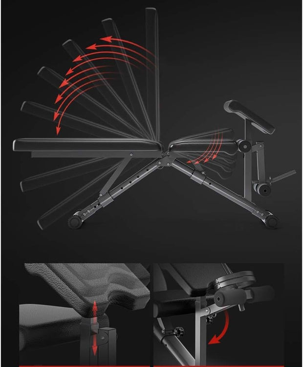 Strongway Gym Supplies 50KG / 70KG / 100KG Olympic Weight Plates + 6FT or 7FT Olympic Barbell+ Adjustable Weight Bench
