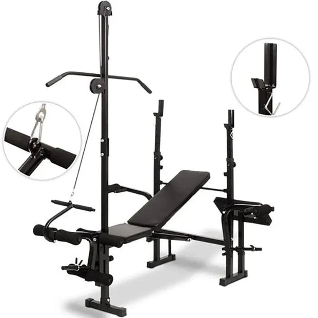 Strongway Gym Supplies Free Weights 50KG / 70KG / 100KG Olympic Weight Plates + 6FT or 7FT Olympic Barbell + Adjustable Weight Bench with Barbell Rack