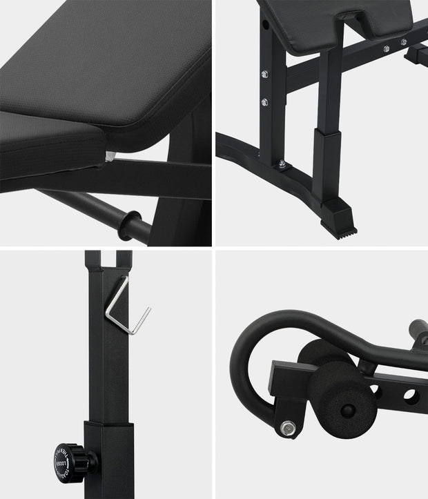 Strongway Gym Supplies Free Weights 50KG / 70KG / 100KG Olympic Weight Plates + 6FT or 7FT Olympic Barbell + Adjustable Weight Bench with Barbell Rack