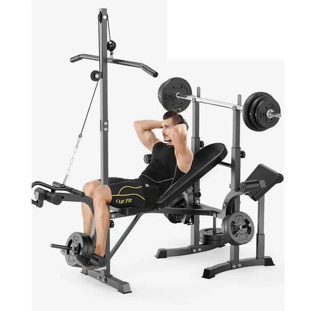 Strongway Gym Supplies Free Weights 50KG / 70KG / 100KG Olympic Weight Plates + 6FT or 7FT Olympic Barbell + Adjustable Weight Bench with Barbell Rack