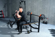 Strongway Gym Supplies Free Weights 50KG / 70KG / 100KG Olympic Weight Plates + 6FT or 7FT Olympic Barbell + Adjustable Weight Bench with Barbell Rack