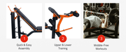 Strongway Gym Supplies Free Weights 50KG / 70KG / 100KG Olympic Weight Plates + 6FT or 7FT Olympic Barbell + Adjustable Weight Bench with Barbell Rack