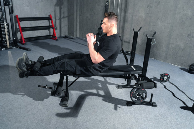Strongway Gym Supplies Free Weights 50KG / 70KG / 100KG Olympic Weight Plates + 6FT or 7FT Olympic Barbell + Adjustable Weight Bench with Barbell Rack