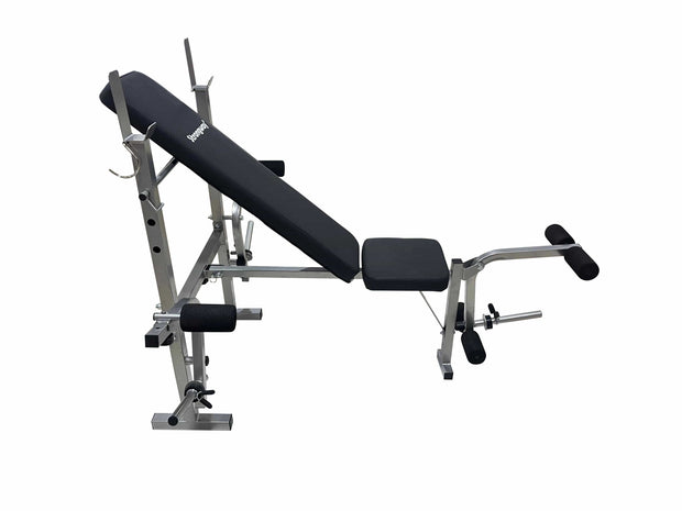 Strongway Gym Supplies Free Weights 50KG / 70KG / 100KG Olympic Weight Plates + 6FT or 7FT Olympic Barbell + Adjustable Weight Bench with Barbell Rack