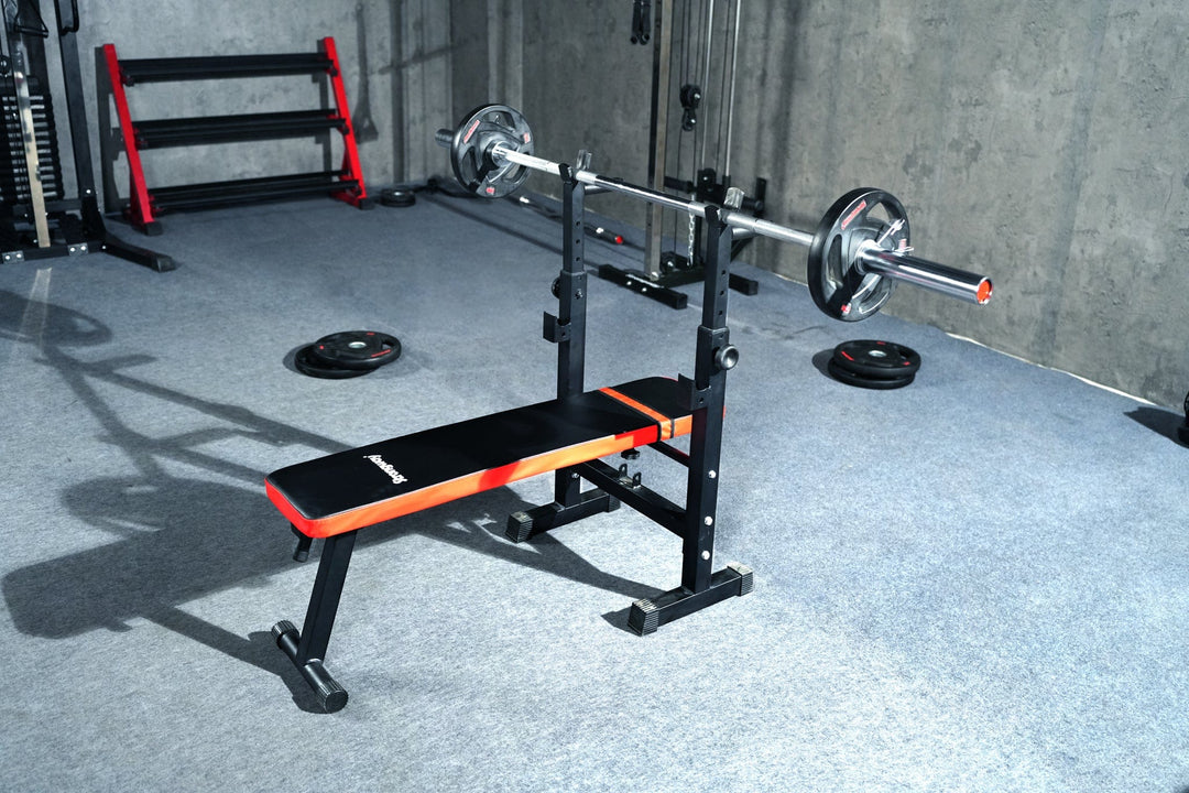 Weight Plates Barbell Rack Bench VIBESPARK Adjustable Weight Bench