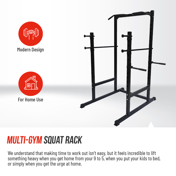 Strongway Gym Supplies Free Weights 50KG / 70KG / 100KG Olympic Weight Plates + 6FT or 7FT Olympic Barbell + Half Power Cage  + Adjustable Weight Bench
