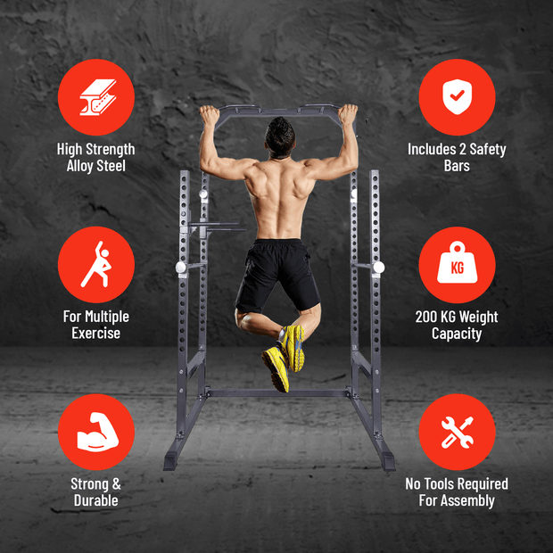 Strongway Gym Supplies Free Weights 50KG / 70KG / 100KG Olympic Weight Plates + 6FT or 7FT Olympic Barbell + Half Power Cage  + Adjustable Weight Bench