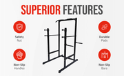 Strongway Gym Supplies Free Weights 50KG / 70KG / 100KG Olympic Weight Plates + 6FT or 7FT Olympic Barbell + Half Power Cage  + Adjustable Weight Bench