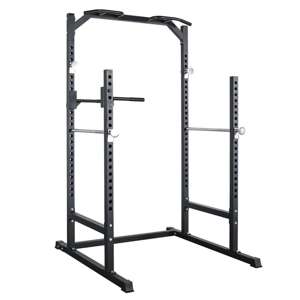Strongway Gym Supplies Free Weights 50KG / 70KG / 100KG Olympic Weight Plates + 6FT or 7FT Olympic Barbell + Half Power Cage  + Adjustable Weight Bench