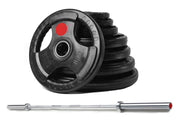 Strongway Gym Supplies Free Weights 50KG SET + 6FT BARBELL 50KG / 70KG / 100KG Olympic Weight Plates + 6FT or 7FT Olympic Barbell Set
