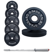 Strongway Gym Supplies Free Weights 50KG / 70KG / 100KG Olympic Weight Plates + 6FT or 7FT Olympic Barbell Set