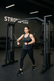 Strongway Cable Crossover Machine with Weights (150KG) and Pull Up Bar