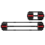 Strongway 2-in-1 40KG Adjustable Dumbbells to Barbell Set (PAIR)