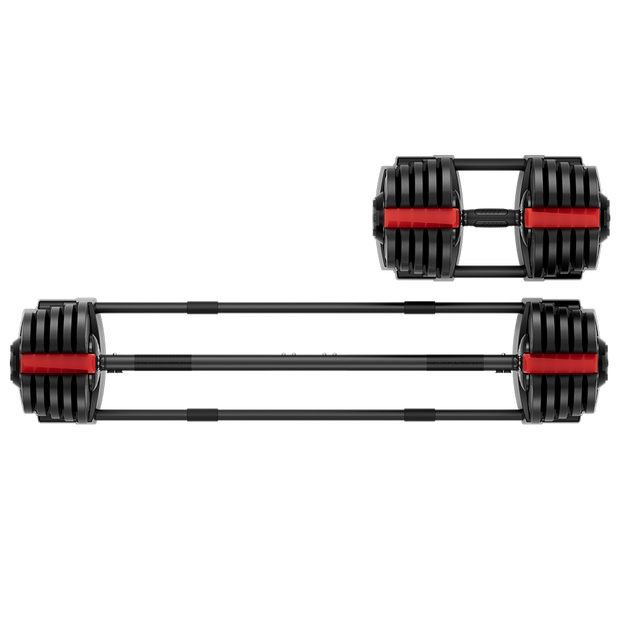 Strongway 2-in-1 40KG Adjustable Dumbbells to Barbell Set (PAIR)