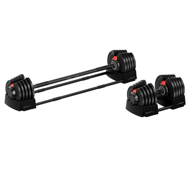 Strongway 2-in-1 40KG Adjustable Dumbbells to Barbell Set (PAIR)