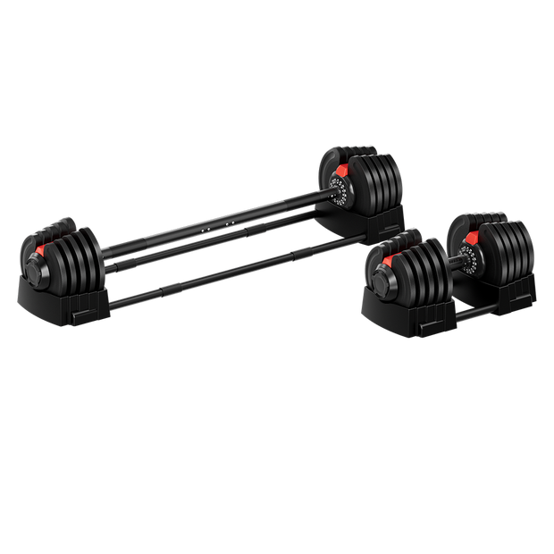 Strongway 2-in-1 40KG Adjustable Dumbbells to Barbell Set (PAIR)