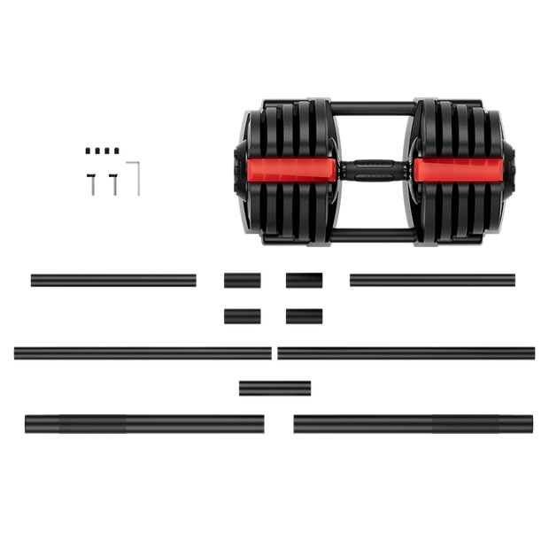 Strongway 2-in-1 40KG Adjustable Dumbbells to Barbell Set (PAIR)