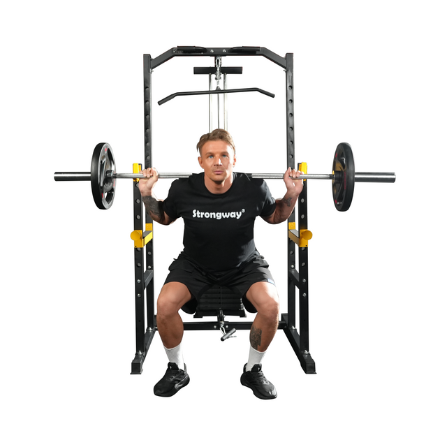 Strongway Half Power Rack with Weight Stack and Pulley System Packages