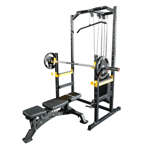Strongway Half Power Rack with Weight Stack and Pulley System Packages